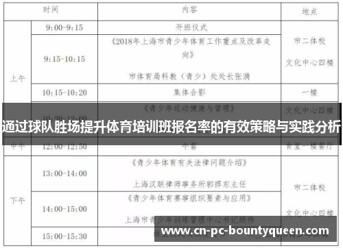 通过球队胜场提升体育培训班报名率的有效策略与实践分析